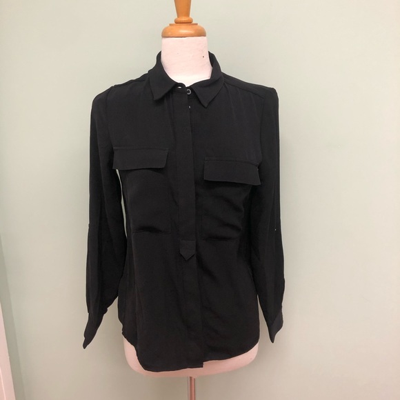 Catherine Malandrino | Women's Button Up Blouse | Lightweight | Black - Picture 1 of 4